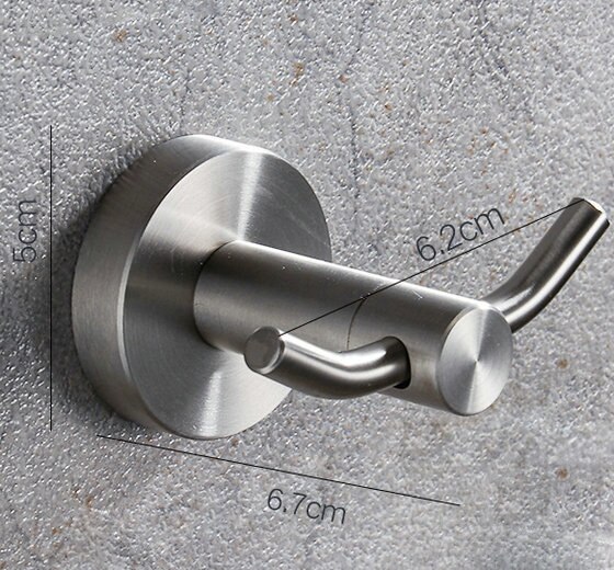 304 Brushed Stainless Steel Single Robe Hook Wall Mounted Towel Hook Clothes Hook Bathroom Hardware: B style