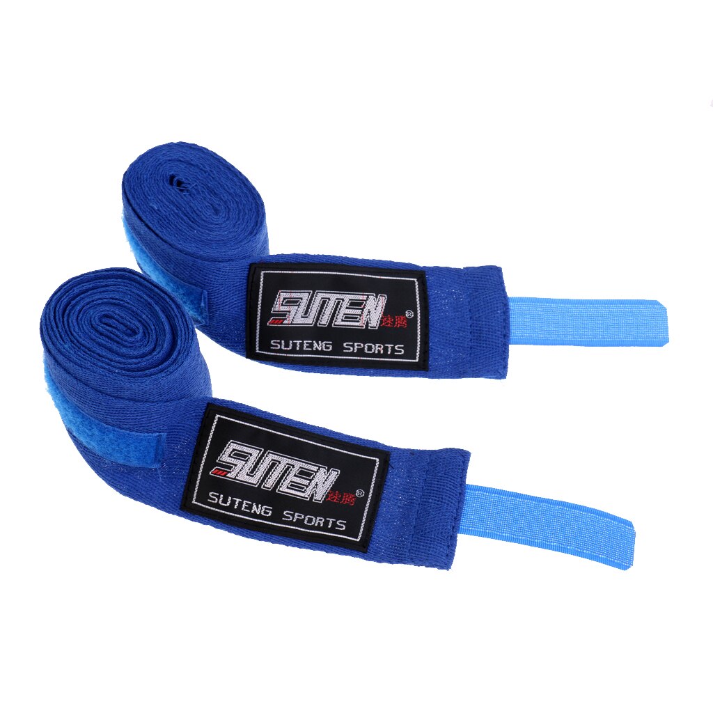 1 Pair Kickboxing Boxing Bandage Tape Wrist Hand Protector Fist Punching Gloves: Blue