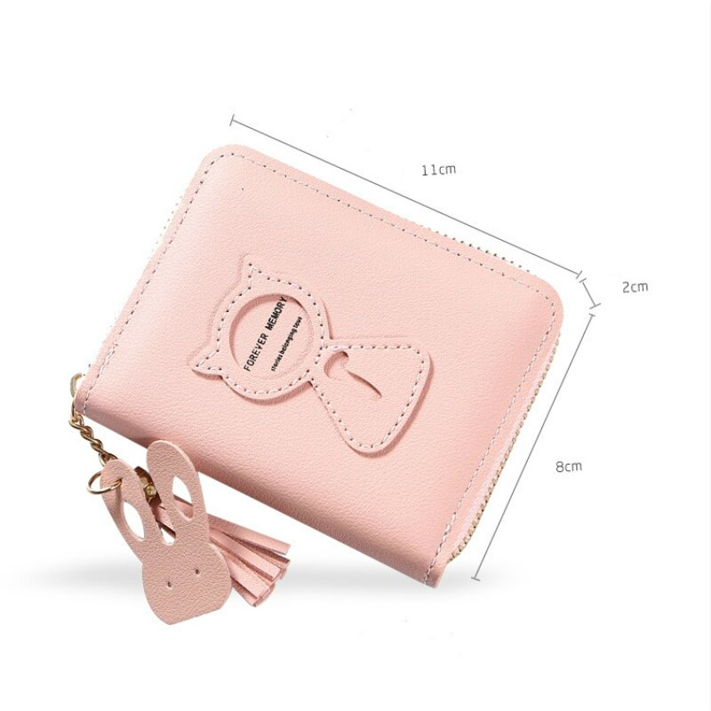 Wallets Tassel Short Wallet For Woman Zipper Mini Coin Purse Ladies Small Wallet Female Leather Card Holder