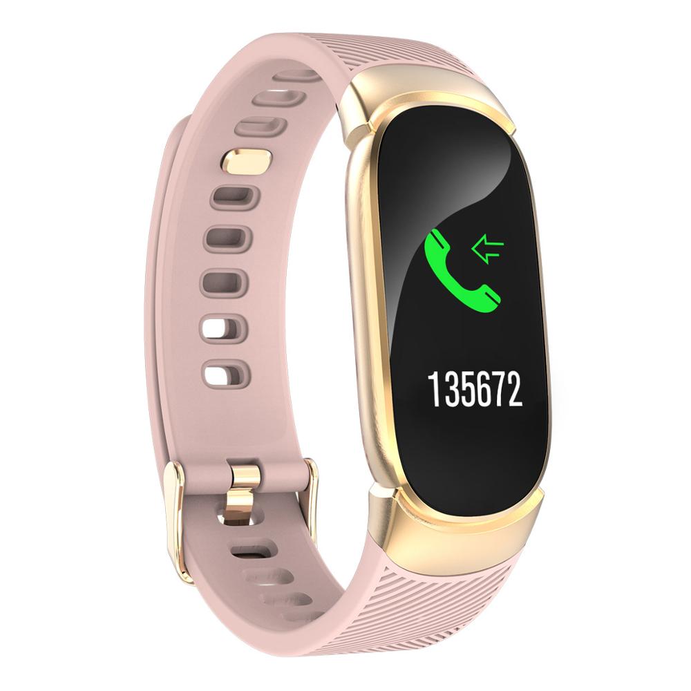 Qw16 vandtæt smart armbånd smart band  ip67 hjertefrekvens fitness tracker blodtryk smart ur: Guld