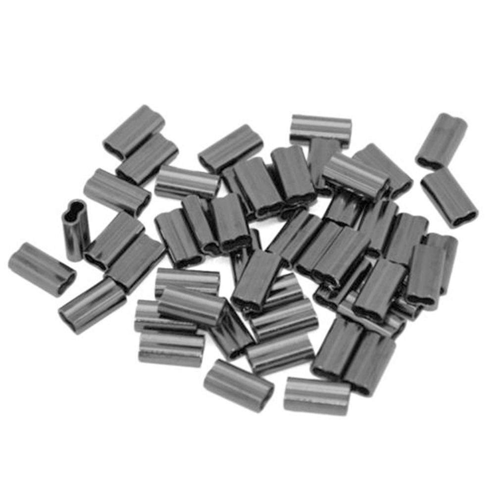 100pcs Single Fishing Crimp Sleeves Aluminium Tube Wire Führer Hülse 1