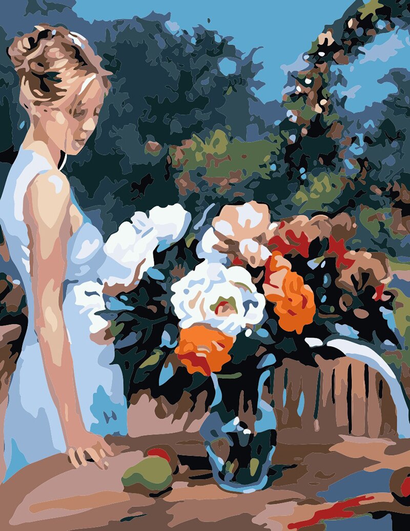 DIY Painting By Numbers Adults Portrait Full Kits Oil Paint By Numbers Art Figure Drawing 50x40cm Home Decor: R-233
