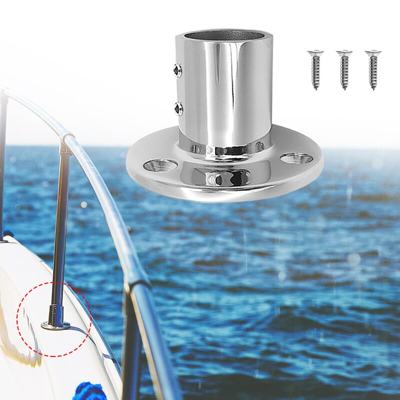 1 ensemble 25mm /1 "90 degrés Base de chandelier ronde 316 acier inoxydable bateau main Rail raccord pour voilier et Powerboat garde-corps Etc.