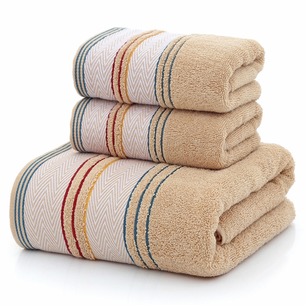 Bath Towels Thick Cotton Towel Set Face Towels Bath Towel For Adults Washcloths High Absorbent bathroom sandy beach towel suit