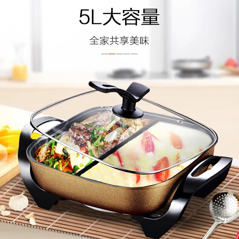 Electric cooker 5L Capacity Household Multi-purpose Electric pot support Fried Steak Fish Hotpot Multi Cooker