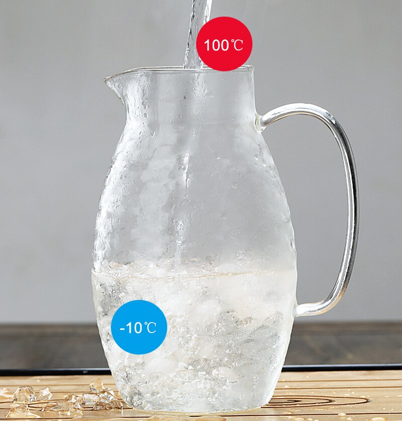 High capacity Glass Fish scale Water Pot 2000ml Jug Teapot Kettle Lemonade Heat-resistant Explosion-proof Heatable Carafe 1500ml