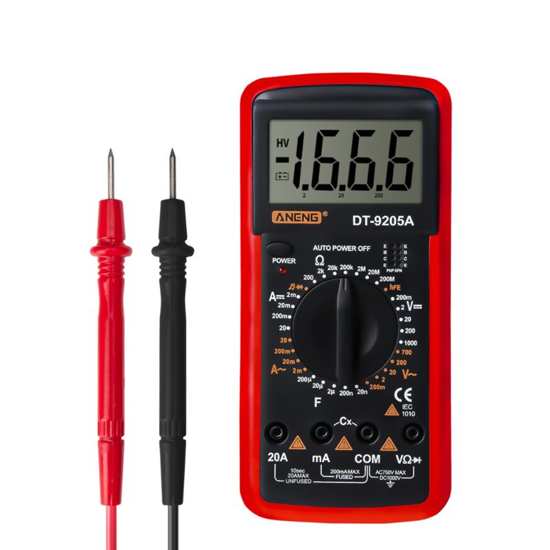 DT9205A hFE AC DC LCD Display Electric Handheld Tester Meter Digital Multimeter Multimetro Ammeter Multitester