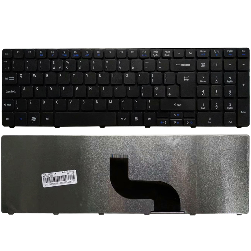 Teclado de Reino Unido para portátil Acer Aspire 5742, 5742g, 5742Z, 5742ZG, 5744, 5744Z, color negro,
