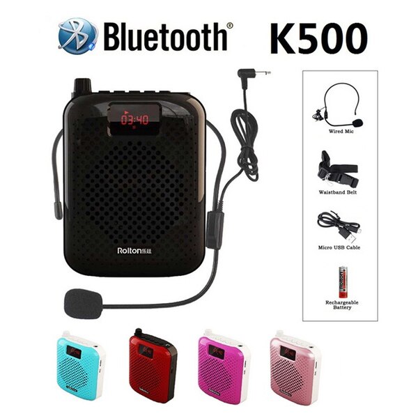 K500 Microfoon Bluetooth Luidspreker Draagbare Auto Pairing Voice Versterker Megafoon Luidspreker Usb Opladen Voor Onderwijs Sales