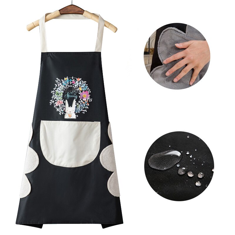 AUBKFELD Zwart Keukenschort Met Teckelprint – Waterdicht, Verstelbaar, Met Zakken – Unisex Voor Koken, Barbecue En Tuinieren