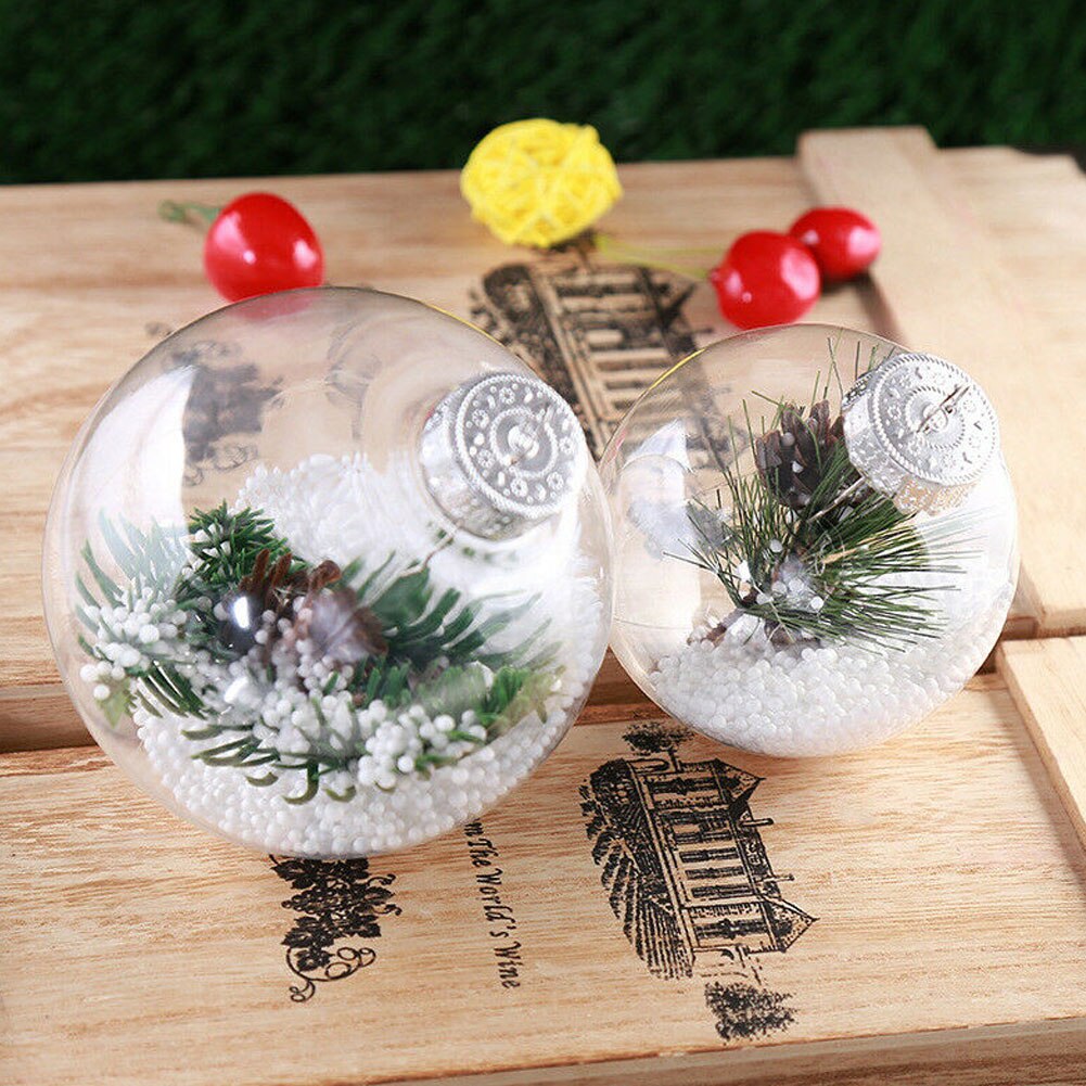 1Pc Christmas Tree Ornaments Transparent Plastic Baubles Balls Hanging Pendant Christmas Decorations navidad