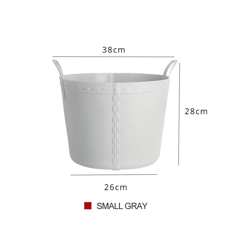 Husholdning enkel rund plast skittentøyskurv hjem bærbar oppbevaringskurv stor badekurv skittentøysbøtte: Bronse