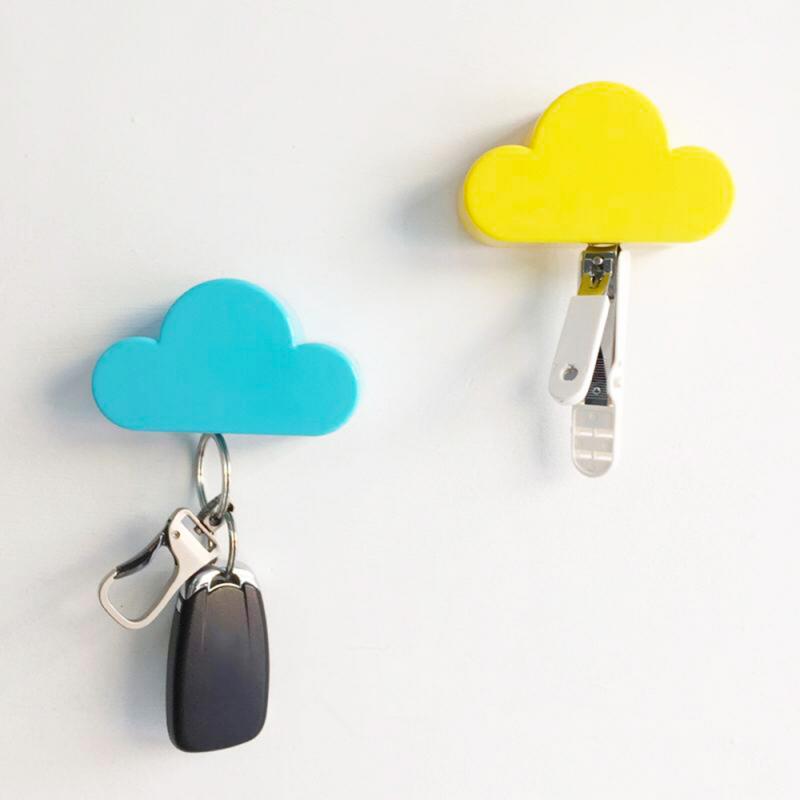 Witte Wolk Vorm Sleutelhouder Thuis Opslag Houder Hanger Magnetische Magneet Sleutelhanger Holder Wall Decor Magnetische Haken
