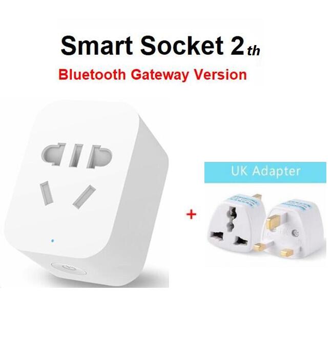 Xiaomi Mi Smart WiFi Socket 2 Plug bluetooth gateway Version Remote Control adapter work Xiaomi Smart Home Mijia Mi home APP: add UK plug