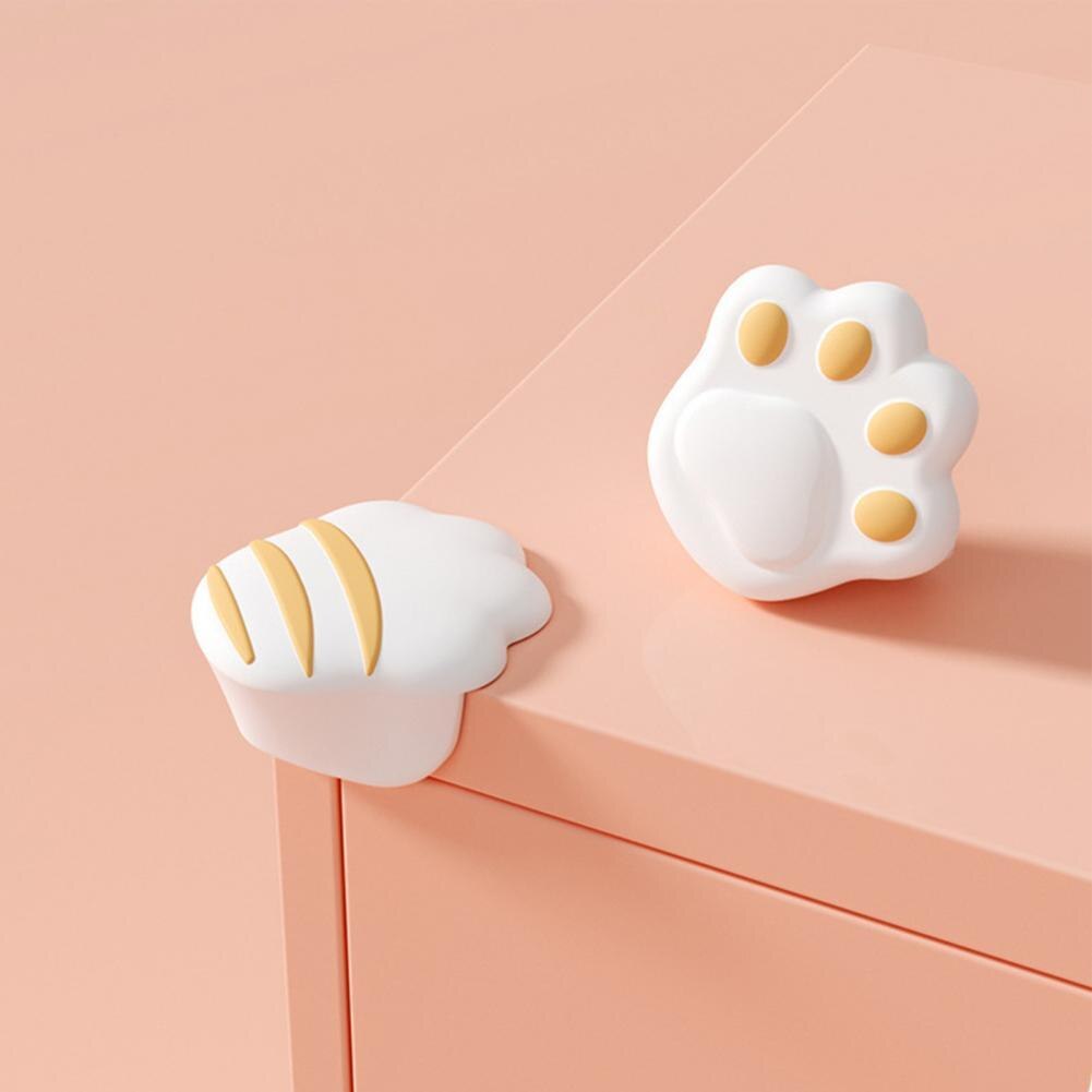 Cartoon Cat Paw Table Corner Protector Safe Eco-friendly Silicone Baby Proofing Angle Edge Guard Cover for Table