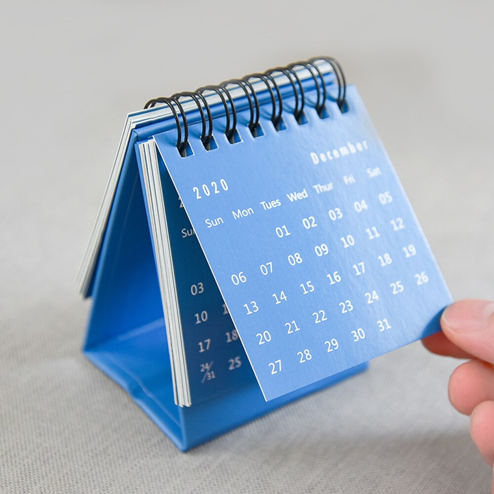 Jaar Mini Desktop Tafel Kalender Creatieve Bureau Coil Notepad Plan Schema Kraftpapier Kalender School Kantoorbenodigdheden