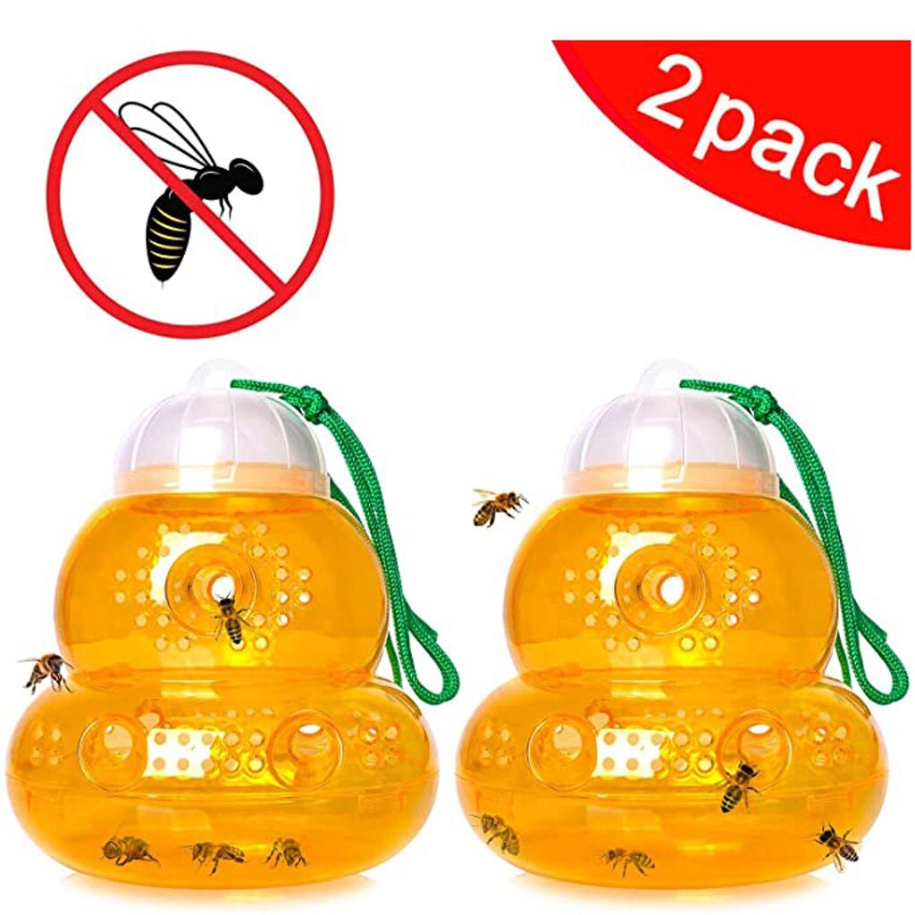 2 Packs Beehive Wasp Trap Hornets Yellow Jackets Wasp Repellent Hornet Trap Bee Catcher Home Garden Wasp Hornet Hanging Traps