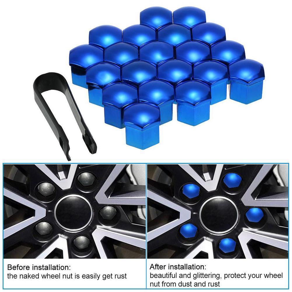 20Pcs Car Wheel Nut Caps 17/19/21mm Auto Hub Screw Cover Bolt Rims Exterior Decoration Special Socket Protection Dust Proof