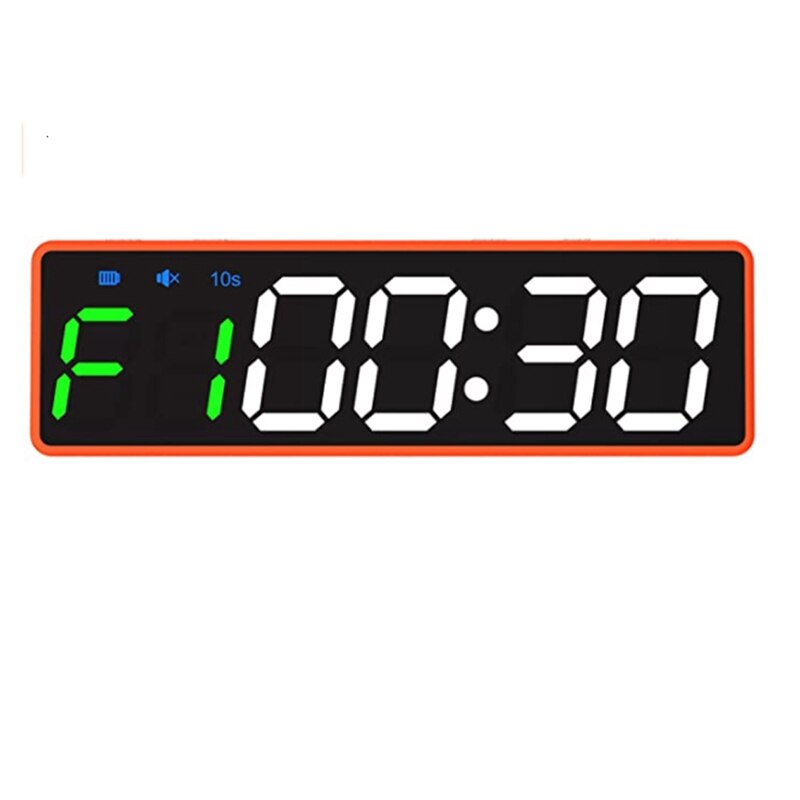 Mini Gym Timer Clock, Magnetic LED Interval Timer, Long Stand-By Battery Powered Gym Wall Clock: Orange