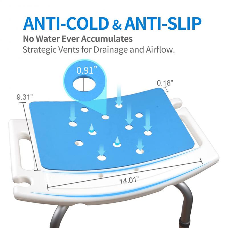 Asiento de ayuda para baño y ducha, silla sin respaldo, altura ajustable, asiento de inodoro antideslizante, Hogar para discapacitados, adultos y niños mayores