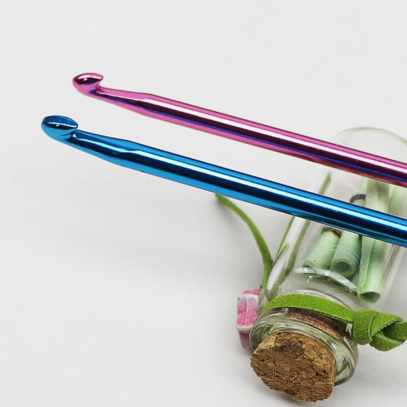 Juego de agujas de costura manual, juego de agujas de ganchillo, colores surtidos, utensilios con agujas de tejer de aluminio tunecino afgano, 11 unidades