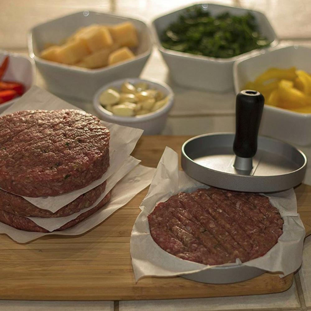 Round Shape Hamburger Press Aluminum Alloy Hamburger Meat Beef Grill Burger Press Patty Maker Mold Kitchen Meat Tools