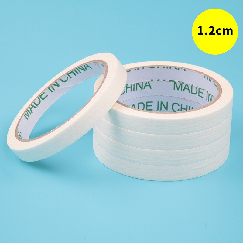 1pcs 12/18/24/36mm Masking Tape art painting white Car Spraying Single Side Adhesive Tape for House Oil Painting Sketch 20m Long: 1.2cm wide