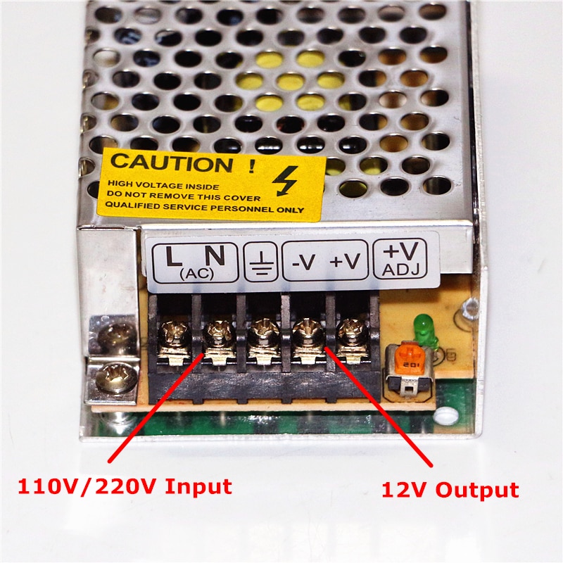 Mini DC 12 V 5A 60 W Verlichting Transformers AC 110 V 220 V om DC 12 V LED Driver Adapter LED Strip Switch Power Supply