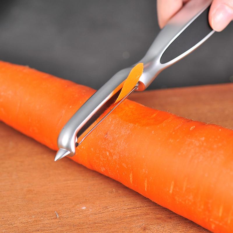 Couteau à éplucher multifonctionnel en acier inoxydable 304, adapté pour éplucher les pommes de terre et les graines de Melon, accessoires de couteaux de cuisine pour fruits: Black