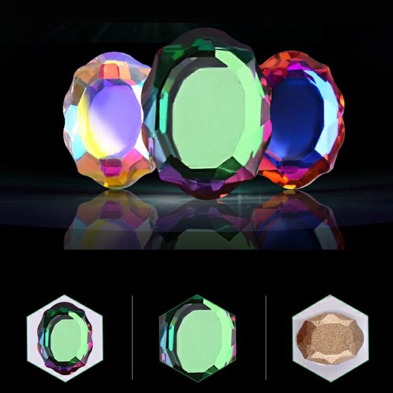 8x10mm Magic Mirror Nail Art Rhinestone Double Plane Crystal K9 Glass 3D Fingernail DIY Decoration Accessories
