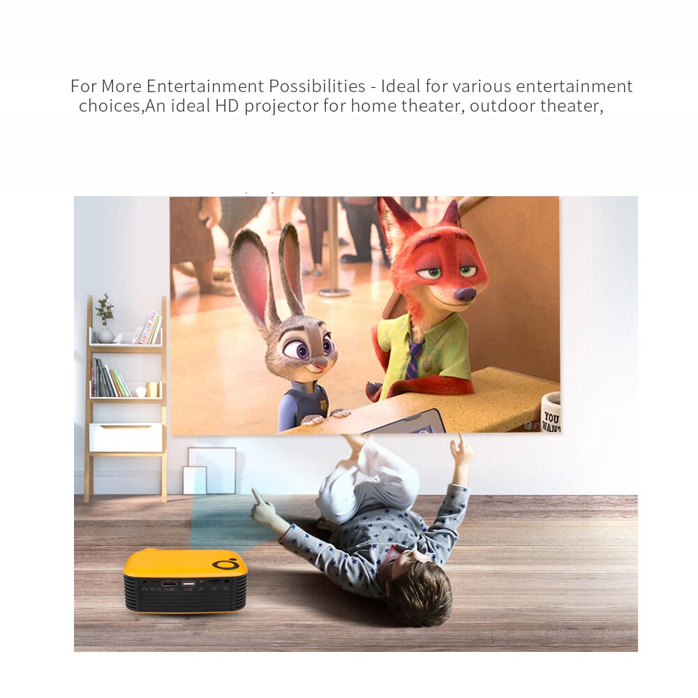 A2000 Portable Mini Projector With Tripod Holder Support 1080P HDMI USB Micro SD Card Home Theater Video Proyector VS YG300 J9