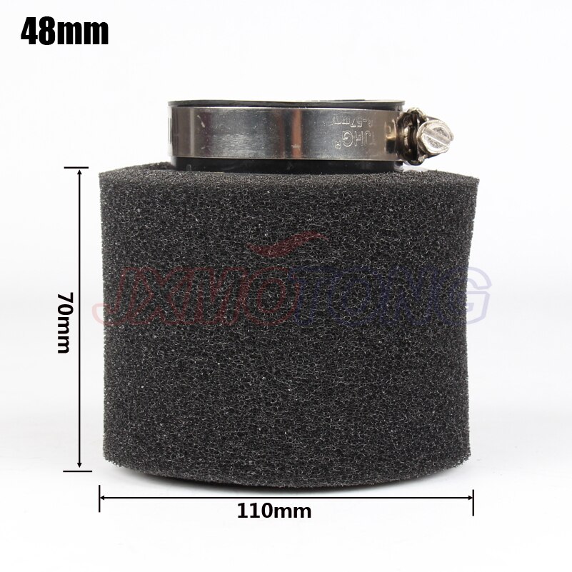 Filtro de aire de espuma de cuello recto, negro, 35mm, 38mm, 42mm, 45mm, 48mm, esponja limpiadora, ciclomotor, CG125, 150cc, Moto Dirt Pit Bike