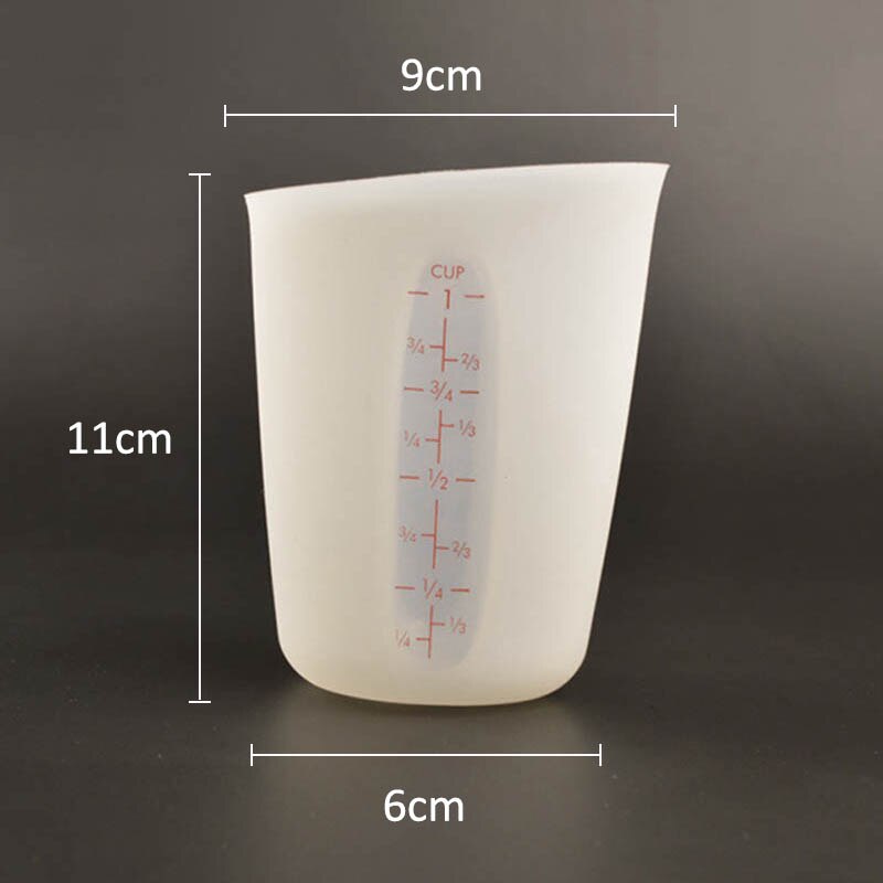 Visual Cooking Accessories Double-scale 250ML Measuring Cup Silicone Semi-permeable Food Grade Kitchen Measuring Tools