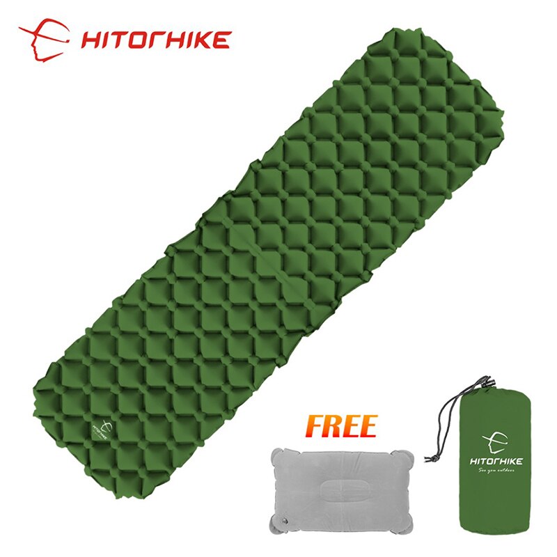 Hitorhike innovative sleeping pad fast filling air bag super light inflatable mattress with pillow life rescue 550g cushion