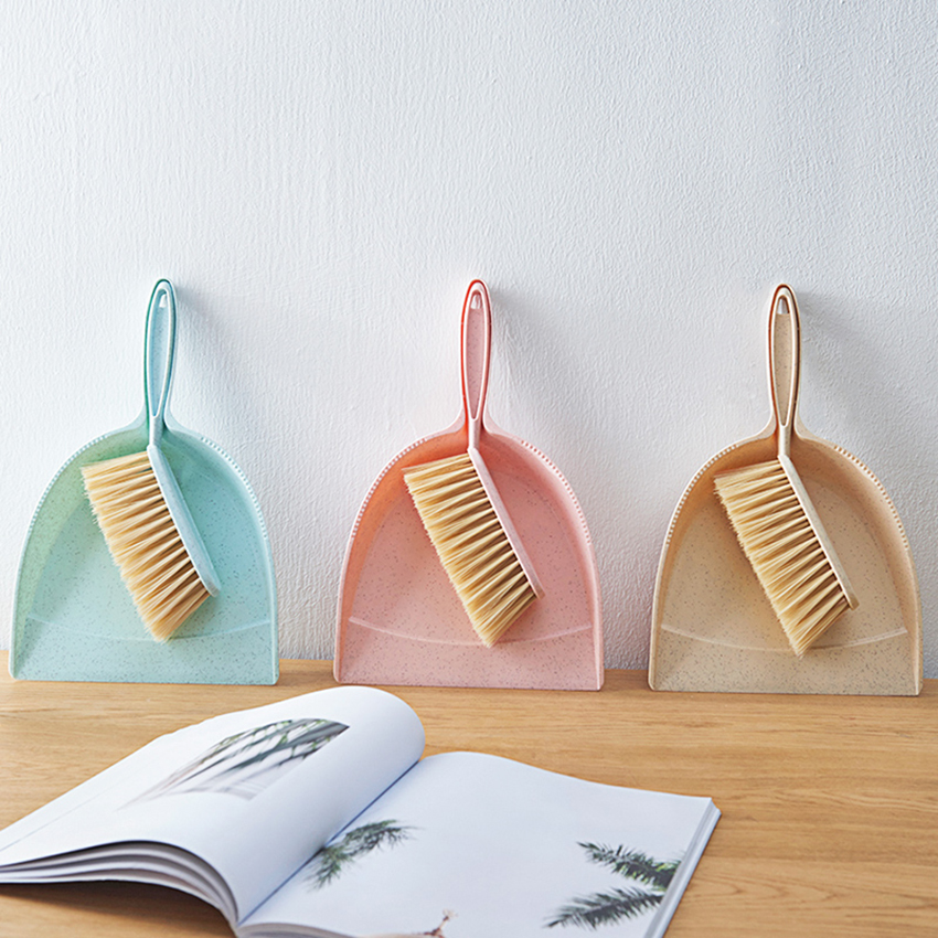 2pcs/set Mini Brooms Shovel Desktop Sweeper Handheld Cleaning Brush Small Broom Dust Shovel ​Shelf Mini Dustpan Set