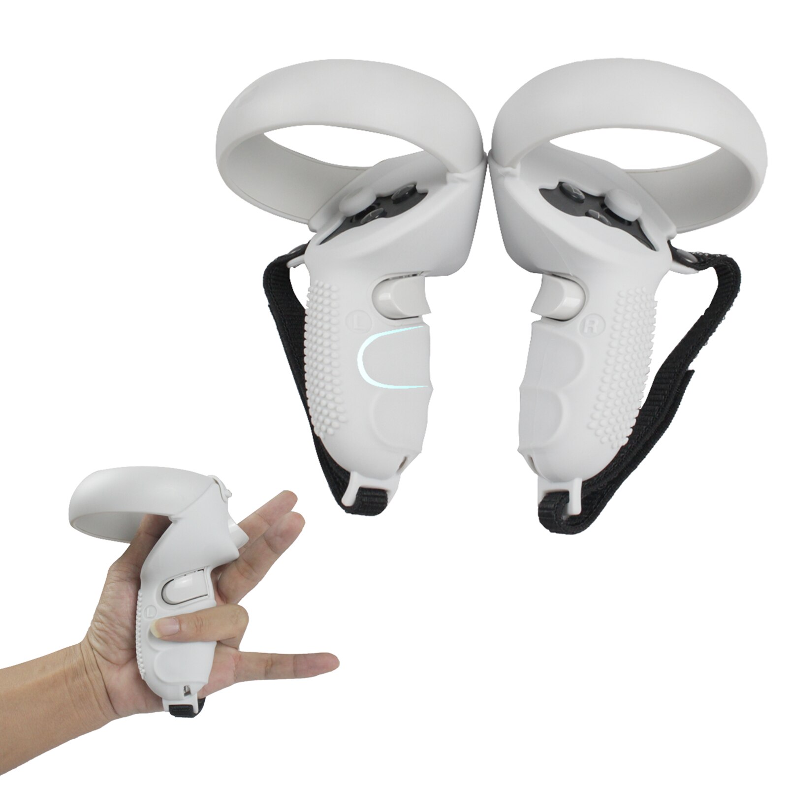 VR Accessories Touch Controller Silicone Grip Cover Protective Sleeve For Oculus Quest 2 VR Handle Grip Cover With Knuckle Strap