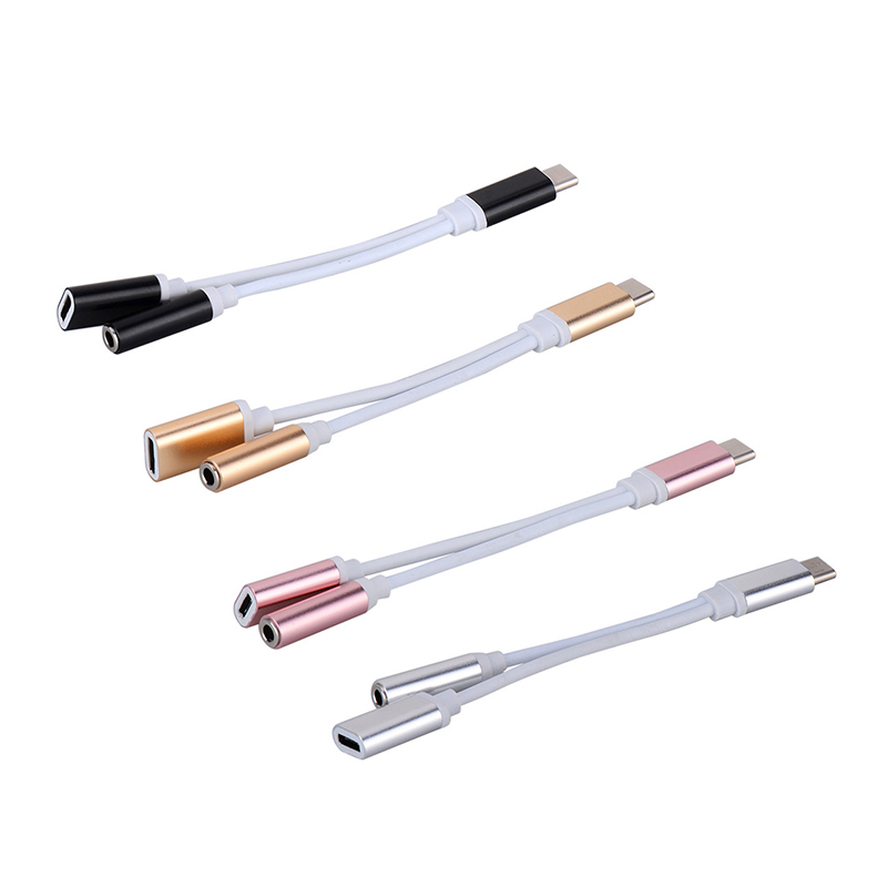 Type C Naar 3.5 Mm Converter Jack Audio Splitter Oortelefoon Hoofdtelefoon Kabel Adapter Opladen Kabel Voor Huawei P20 P30 Xiao mi Mi 6 8 9