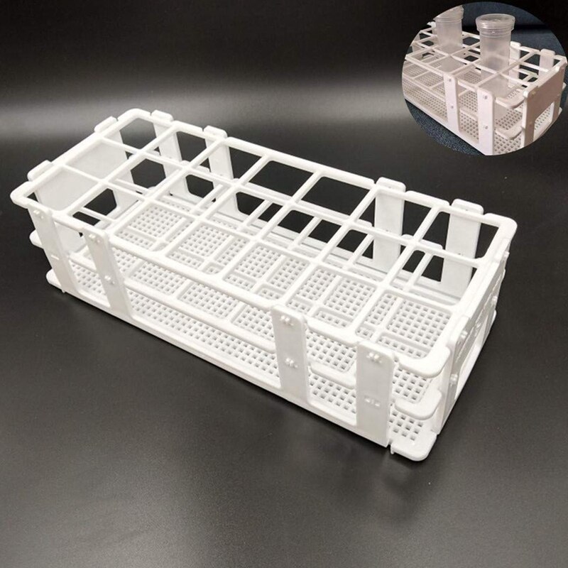 3 Paquetes de prueba de plástico soporte de tubos 21 agujeros tubo de ensayo para laboratorio soporte de tubos soporte para 30mm tubos de ensayo blanco desmontable (21 agujeros)
