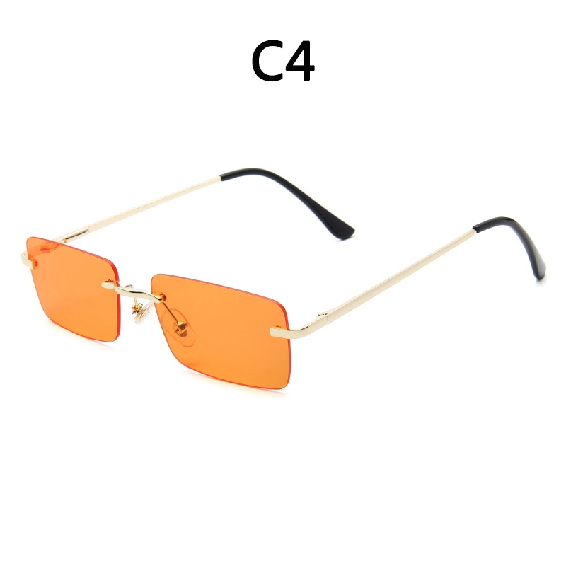 BOYSEEN Randlose Brille Mann Stilvolle Sonnenbrille Frau Rosa Blau Brillen UV400 Farbverlauf Sonnenbrille: Gelb