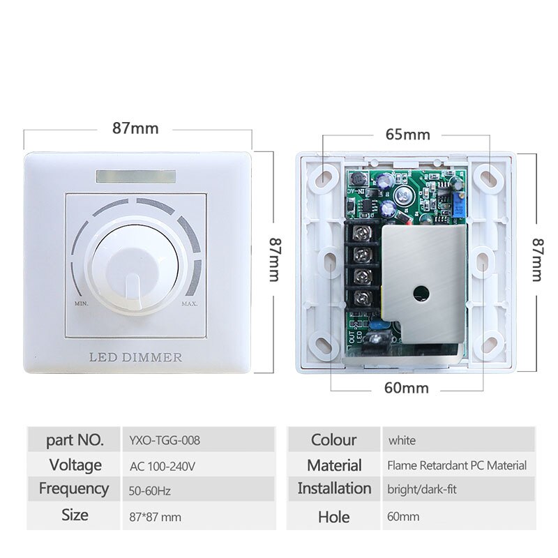 AC110/220V White Wireless LED Dimmer Switch Adjustable Controller LED Driver Dimmer For Dimmable AC LED Chip Led Downlight