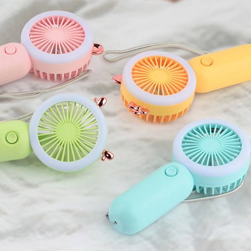 3-speed Usb Charging Mini Pocket Fan with Lanyard and Light Handheld Fan Small Personal Fan for Graduation Party