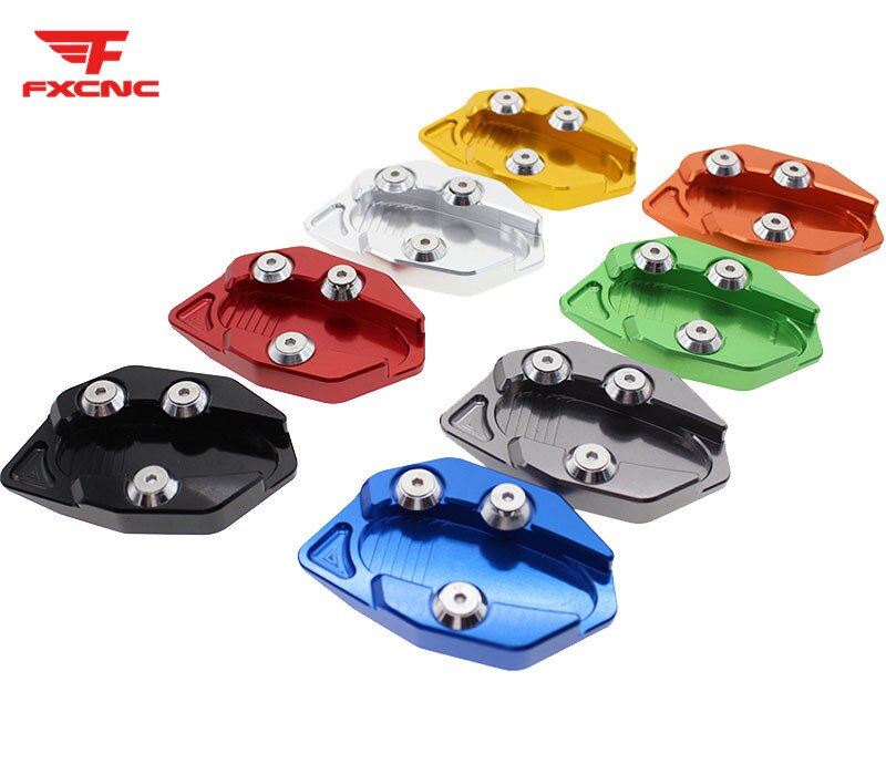FXCNC Aluminum Kickstand Extension Pad For Kawasaki Z900 (2016-2018) - Prevents Sinking On Soft Ground