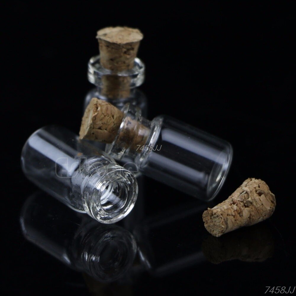 10Pcs Kleine Lege Clear Glazen Fles Flesjes Met Kurk Opslag Craft 0.5Ml 10*18Mm G03