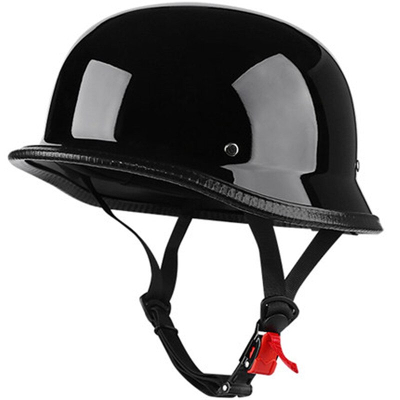 Deutsch Motorrad Halb Helm Chopper Biker Pilot Open Face helm Moto Motocicleta Capacete Casco Casque Kask: gloss black / XXL