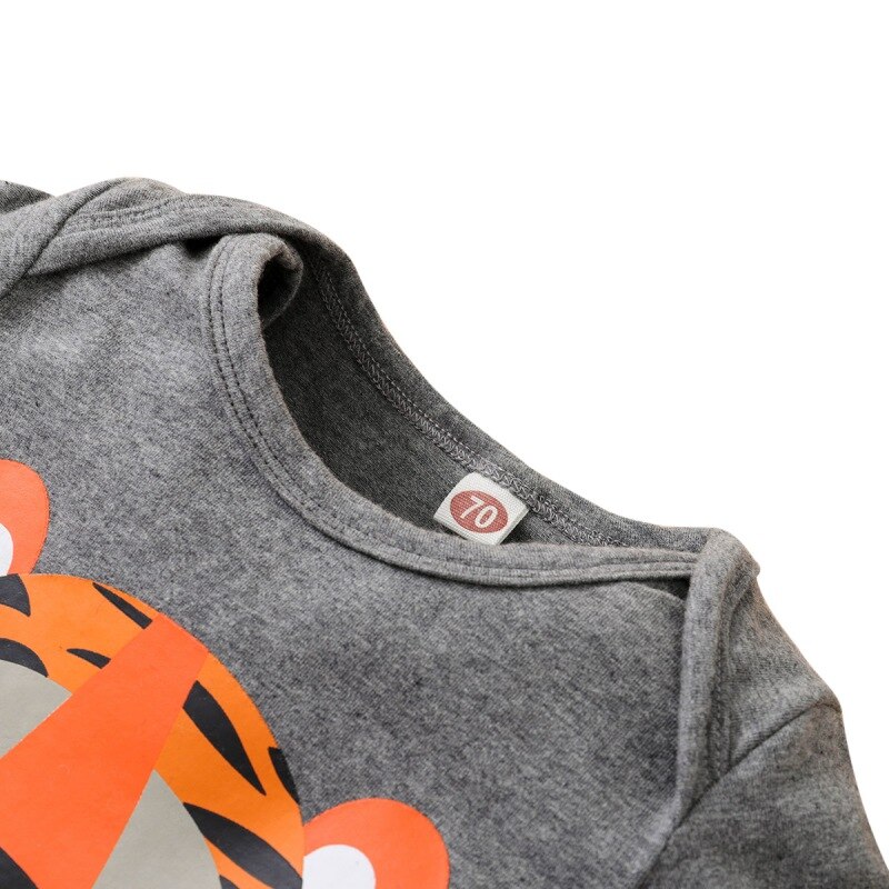 Karikatur Baby Footies Nette Tiger drucken Kleinkind Junge Bodys Raupe mit Hütte Overall Für Jungen Ebene Neugeborenen Jungen Kleidung