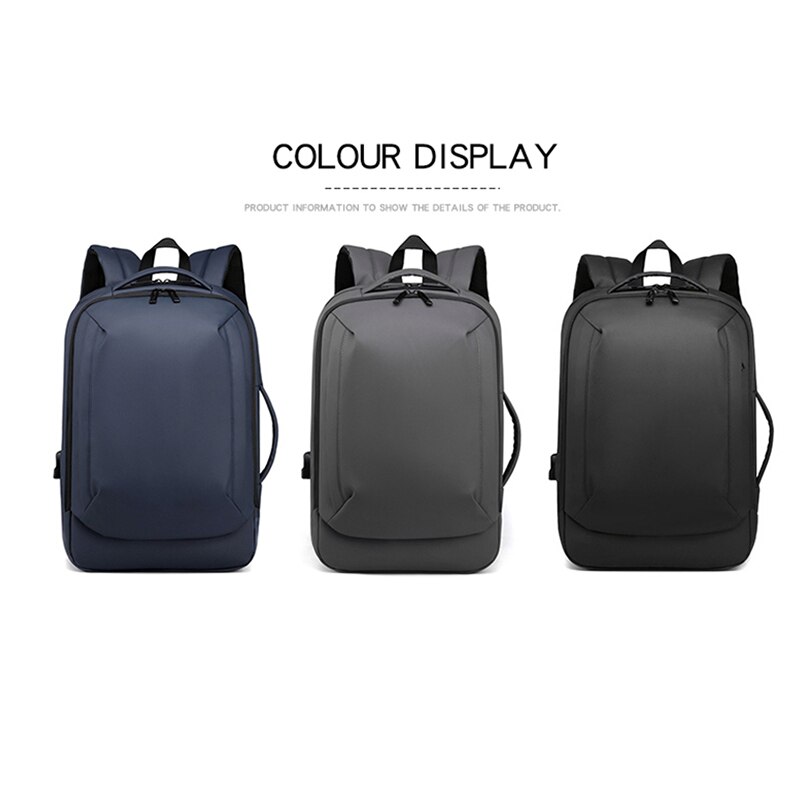 Rugzak Voor Mannen Usb Opladen Luxe Urban Business Tas Voor Laptop 13.3 Inch Multifunctionele Anti-Diefstal Zwart Casual Rugzak