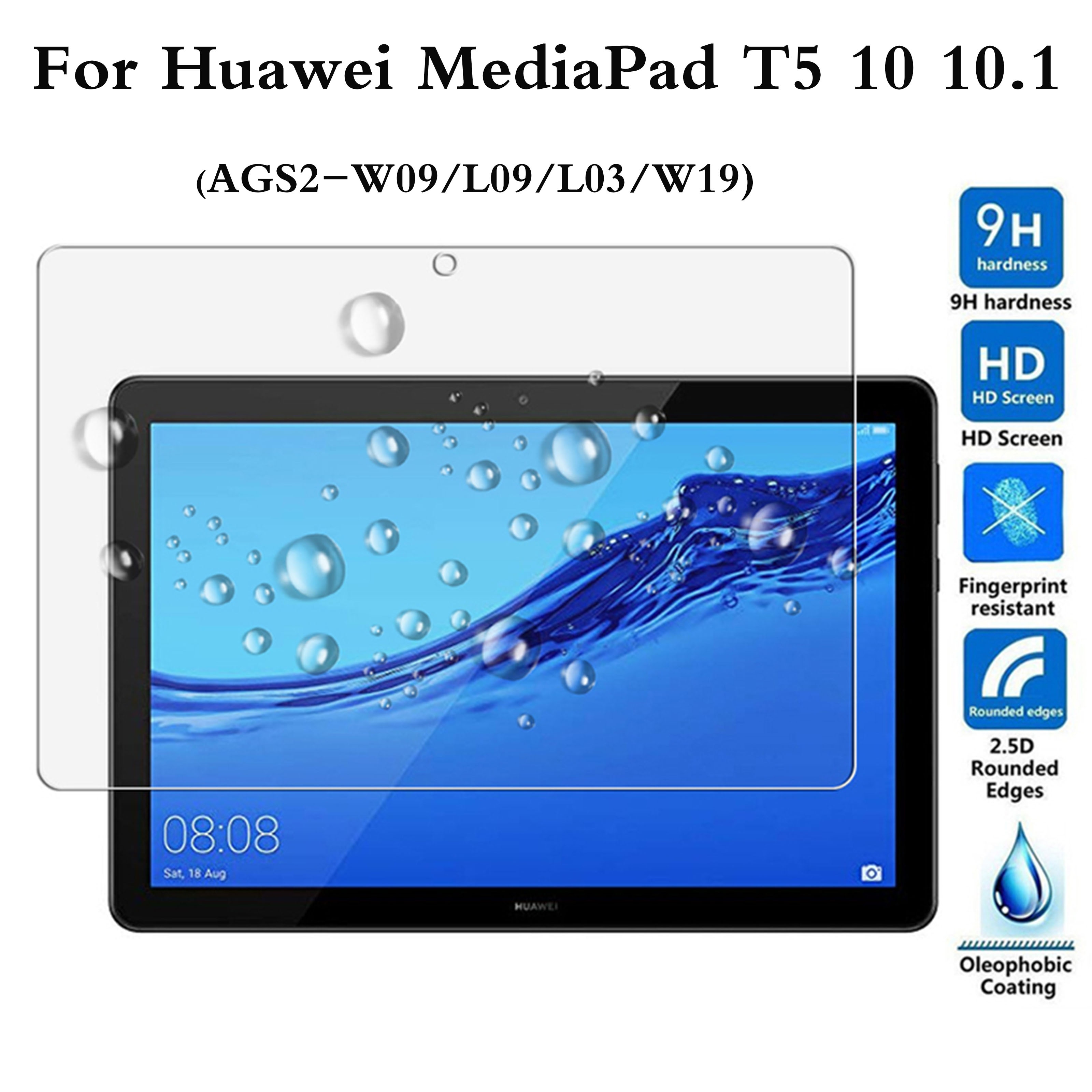 For Huawei MediaPad T5 10 Tempered Glass AGS2-W09/L09/W19 9H 10.1&#39;&#39; Tablet Screen Protector Protective Film for Huawei T5 10