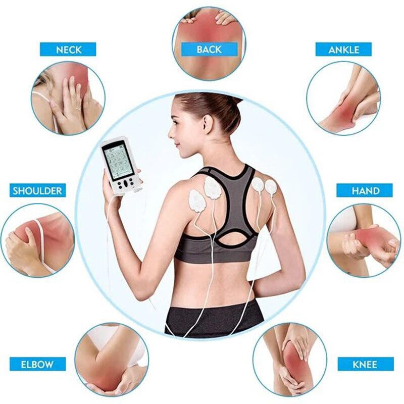Electric Pulse Massager Tens EMS Muscle Stimulator 16Modes Digital Therapy Machine Massager Pain Relief Tool Health Care Machine