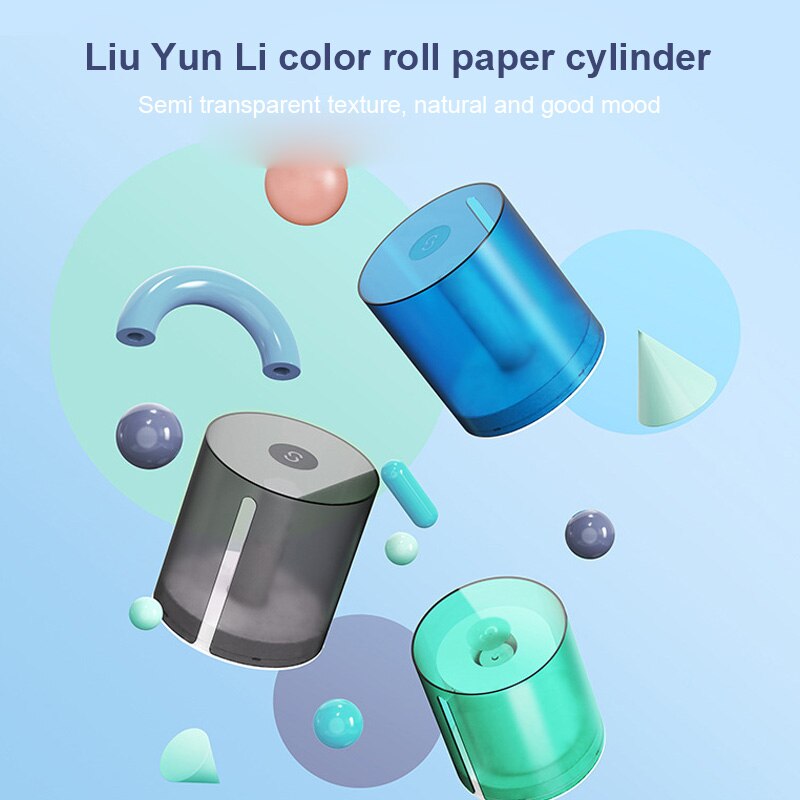 Punch-free Paper Reel Wall Mounted Frosted Translucent Waterproof Wall Mounted Bathroom Roll Paper Cylinder Paper Towel Box
