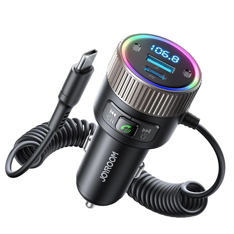 Transmisor FM Bluetooth 5,4 60W PD QC3.0 cargador de coche rápido micrófonos duales más fuertes HiFi sonido profundo adaptador de cargador USB C Joyroom: Default Title